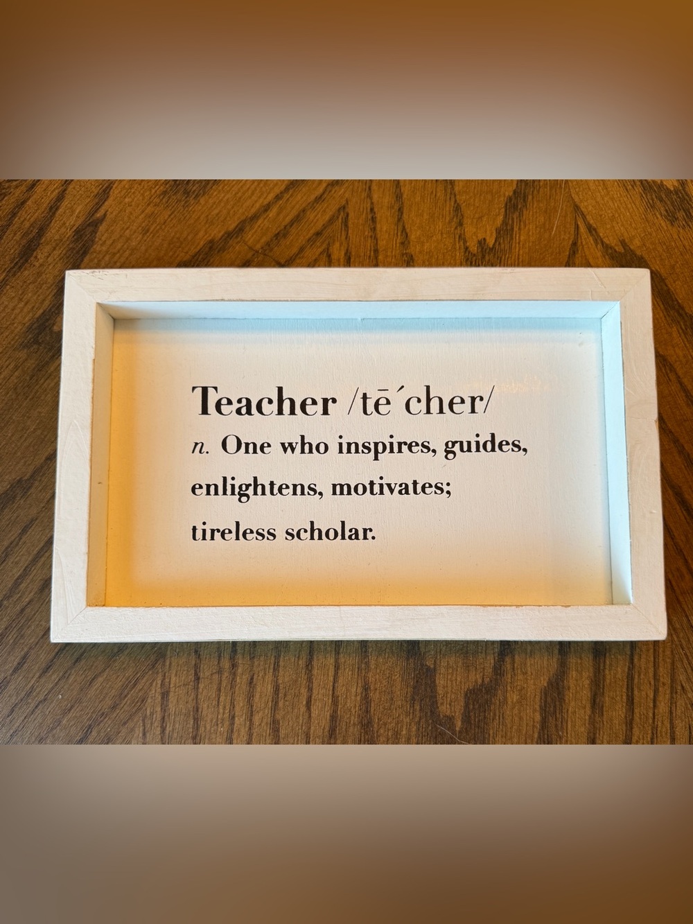 Mudpie Teacher Definition Wall Sign - White with Black Text